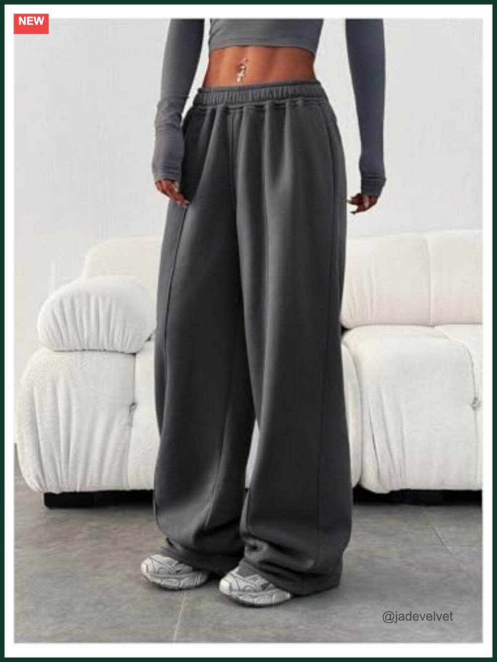 Wide Leg Joggers Sweatpants Baggy Y2k Elastic Waist Straight Leg Flared Loose - Picture 2 of 5